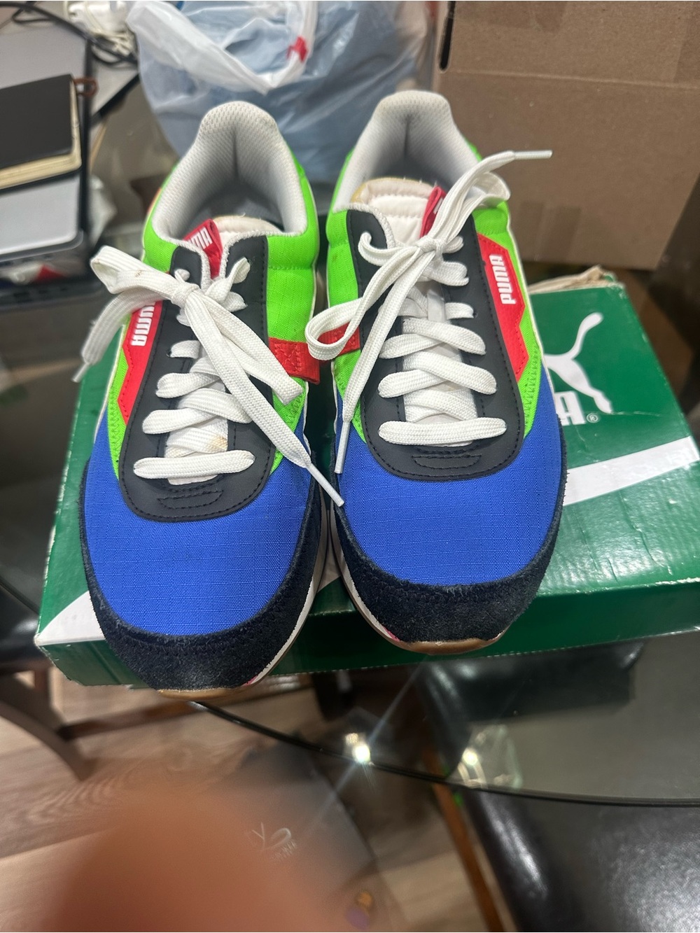 Puma Multicolor Retro Runner Sneakers - Blue, Green, Red, Black, White